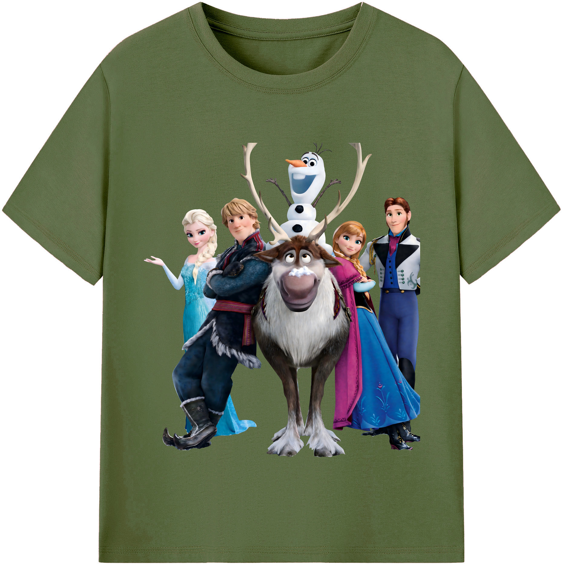 （画像用） アナと雪の女王 アンナ エルサ Frozen Anna Elsa 綿100％半袖Tシャツ（フロントプリント）